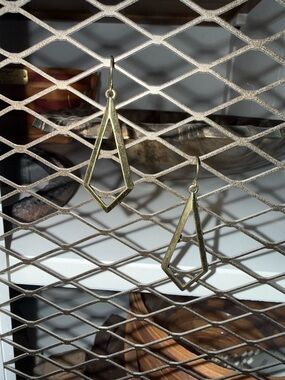 Premier Designs Brass-Tone Geometric Drop Earrings